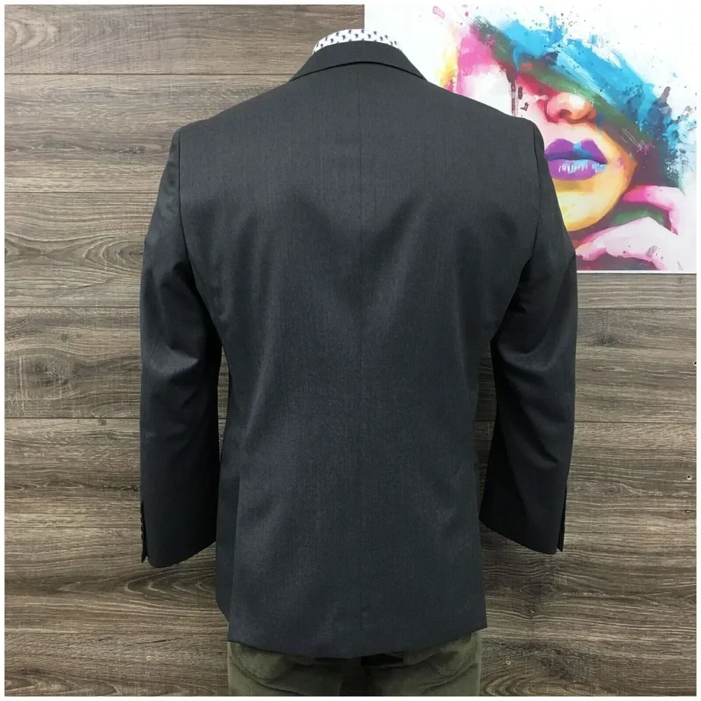 STAFFORD Mens Blazer Sport Coat Casual Jacket Size 44R Classic Gray Wool‎ Suit